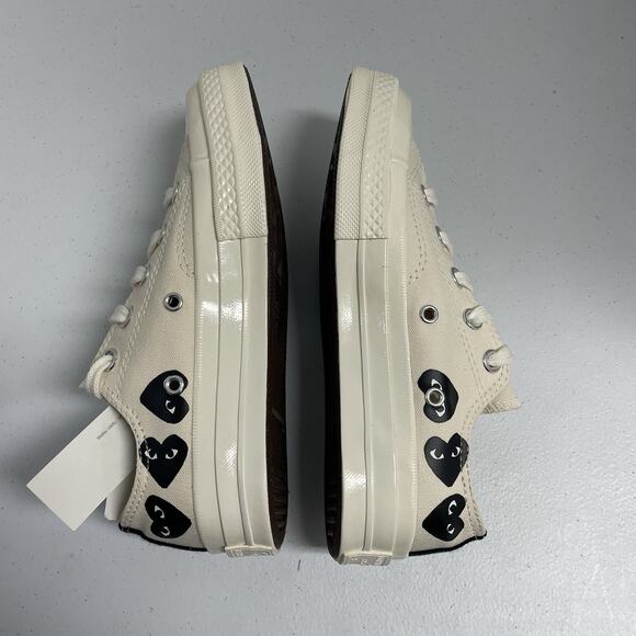 Converse Chuck 70 Low Heart Milk Black Comme des Garçons PLAY A08150C Size 3 Men - Picture 4 of 6